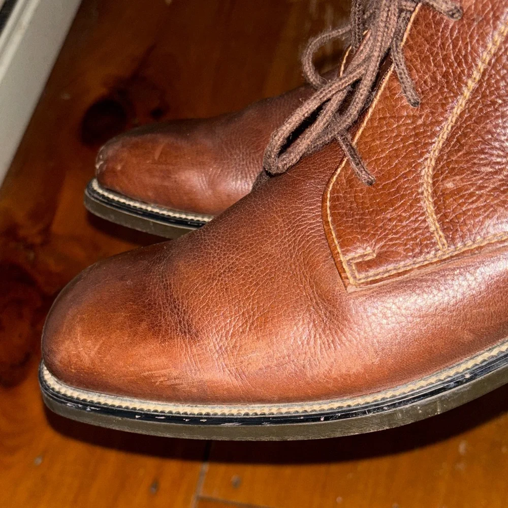 Alfani Dark Brown Chukka Soft Leather Boots Sz 10.5